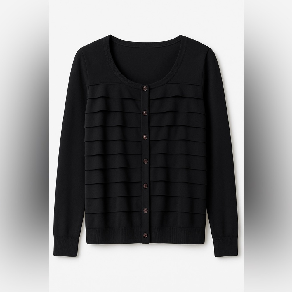 Michael Kors Black Ruffled Cardigan XS